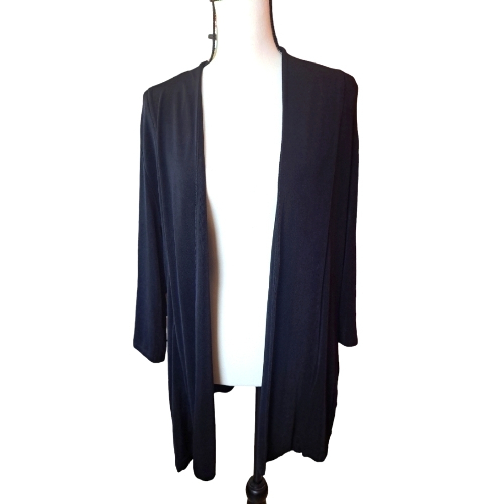 Chico's travelers 3 X large black long cardigan with pockets